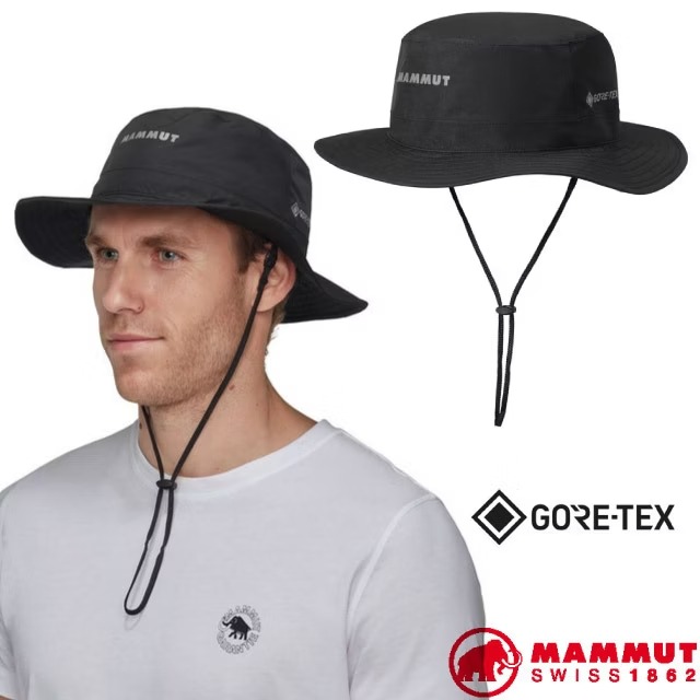 【MAMMUT 長毛象】男女 中性 Climate Gore-Tex 防風防水漁夫帽/1191-01950-0001 黑✿30E010